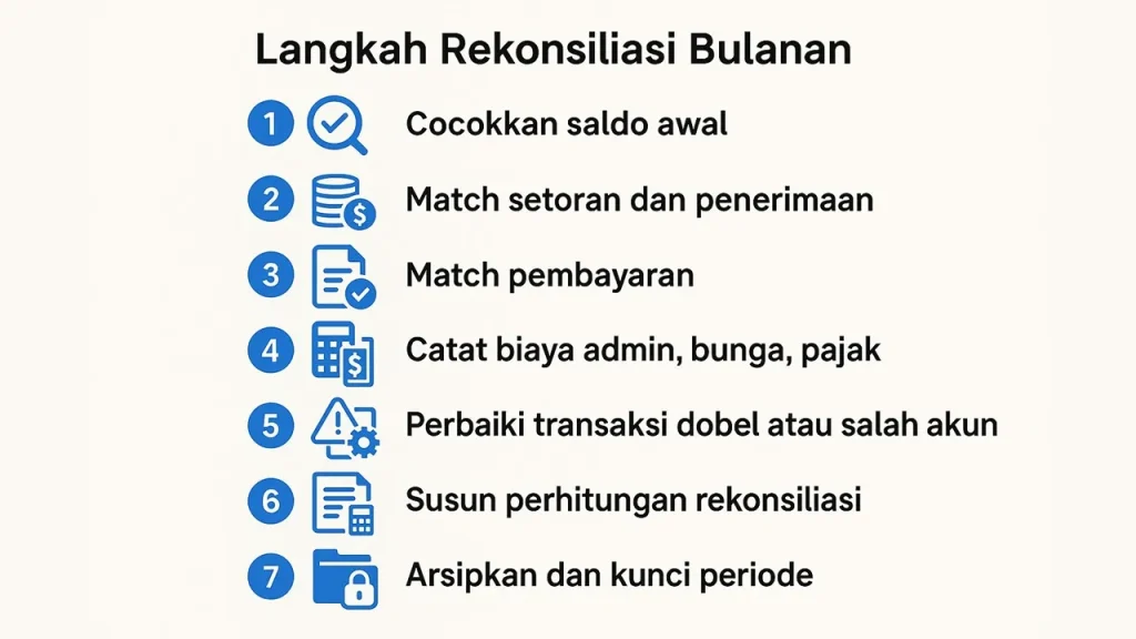 Langkah Rekonsiliasi Bulanan